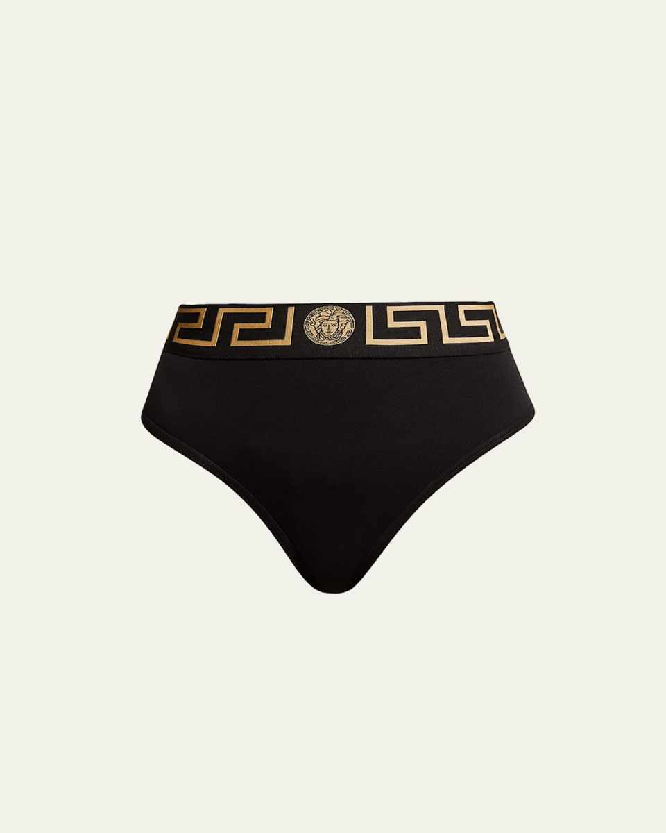 Greca Border High-Leg Jersey Briefs